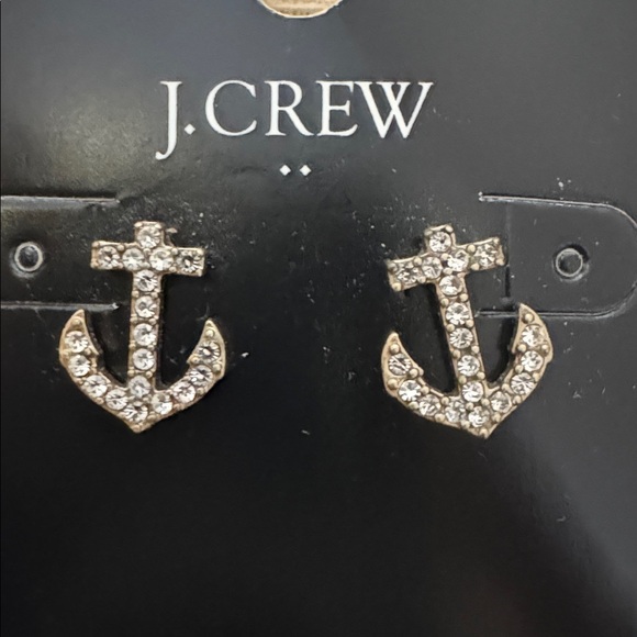 J.Crew Sparkling Silver Anchor Studs - Picture 2 of 4